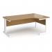 Vivo right hand ergonomic desk 1800mm - white frame, oak top VER18-WH-O