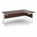 Vivo right hand ergonomic desk 1800mm - white frame, walnut top VER18-WH-W