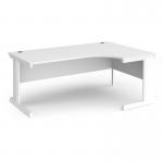 Vivo right hand ergonomic desk 1800mm - white frame, white top VER18-WH-WH