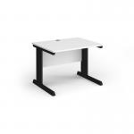 Vivo straight desk 1000mm x 600mm - black frame, white top VEX10-K-WH