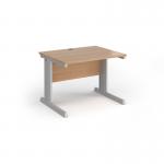 Vivo straight desk 1000mm x 600mm - silver frame, beech top VEX10-S-B