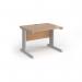 Vivo straight desk 1000mm x 600mm - silver frame, beech top VEX10-S-B