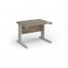Vivo straight desk 1000mm x 600mm - silver frame, Nebraska Oak top VEX10-S-NO