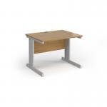 Vivo straight desk 1000mm x 600mm - silver frame, oak top VEX10-S-O