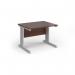 Vivo straight desk 1000mm x 600mm - silver frame, walnut top VEX10-S-W
