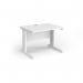 Vivo straight desk 1000mm x 600mm - white frame, white top VEX10-WH-WH