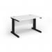 Vivo straight desk 1200mm x 600mm - black frame, white top VEX12-K-WH