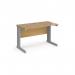 Vivo straight desk 1200mm x 600mm - silver frame, oak top VEX12O