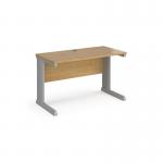 Vivo straight desk 1200mm x 600mm - silver frame, oak top VEX12O