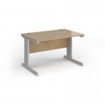 Vivo straight desk 1200mm x 600mm - silver frame, Kendal Oak top VEX12-S-KO