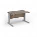 Vivo straight desk 1200mm x 600mm - silver frame, Nebraska Oak top VEX12-S-NO
