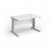 Vivo straight desk 1200mm x 600mm - silver frame, white top VEX12-S-WH