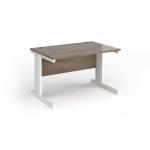 Vivo straight desk 1200mm x 600mm - white frame, Nebraska Oak top VEX12-WH-NO