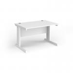 Vivo straight desk 1200mm x 600mm - white frame, white top VEX12-WH-WH