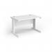 Vivo straight desk 1200mm x 600mm - white frame, white top VEX12-WH-WH