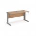 Vivo straight desk 1400mm x 600mm - silver frame, beech top VEX14B