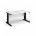 Vivo straight desk 1400mm x 600mm - black frame, white top VEX14-K-WH