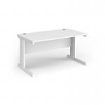 Vivo straight desk 1400mm x 600mm - white frame, white top VEX14-WH-WH