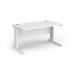 Vivo straight desk 1400mm x 600mm - white frame, white top VEX14-WH-WH