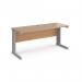 Vivo straight desk 1600mm x 600mm - silver frame, beech top VEX16B