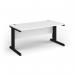 Vivo straight desk 1600mm x 600mm - black frame, white top VEX16-K-WH