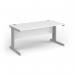 Vivo straight desk 1600mm x 600mm - silver frame, white top VEX16-S-WH