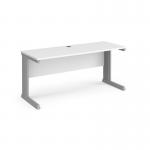 Vivo straight desk 1600mm x 600mm - silver frame, white top VEX16WH