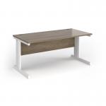 Vivo straight desk 1600mm x 600mm - white frame, Nebraska Oak top VEX16-WH-NO