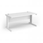 Vivo straight desk 1600mm x 600mm - white frame, white top VEX16-WH-WH
