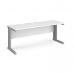 Vivo straight desk 1800mm x 600mm - silver frame and white top