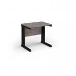 Vivo straight desk 800mm x 600mm - black frame, Grey Oak top VEX8-K-GO