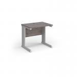 Vivo straight desk 800mm x 600mm - silver frame, Grey Oak top VEX8-S-GO