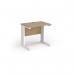 Vivo straight desk 800mm x 600mm - white frame, Kendal Oak top VEX8-WH-KO