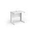 Vivo straight desk 800mm x 600mm - white frame, white top VEX8-WH-WH