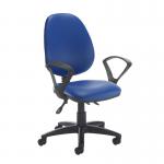 Jota high back asynchro operators chair with fixed arms - Ocean Blue vinyl VH21-000-74465