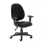 Jota high back asynchro operators chair with adjustable arms - Nero Black vinyl VH22-000-00110