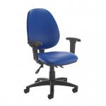 Jota high back asynchro operators chair with adjustable arms - Ocean Blue vinyl VH22-000-74465