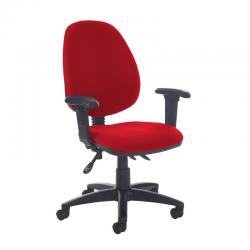 Cheap Stationery Supply of Jota high back asynchro operators chair with adjustable arms - Panama Red Office Statationery