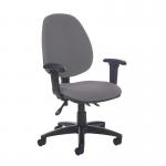Jota high back asynchro operators chair with adjustable arms - Blizzard Grey