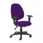 Jota high back asynchro operators chair with adjustable arms - Tarot Purple