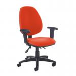 Jota high back asynchro operators chair with adjustable arms - Tortuga Orange