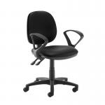 Jota medium back PCB operators chair with fixed arms - Nero Black vinyl