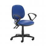 Jota medium back PCB operators chair with fixed arms - Ocean Blue vinyl