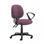 Jota medium back PCB operators chair with fixed arms - Bridgetown Purple