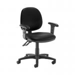 Jota medium back PCB operators chair with adjustable arms - Nero Black vinyl