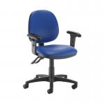 Jota medium back PCB operators chair with adjustable arms - Ocean Blue vinyl