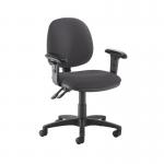 Jota medium back PCB operators chair with adjustable arms - Blizzard Grey