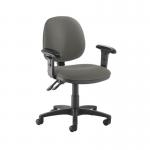 Jota medium back PCB operators chair with adjustable arms - Slip Grey