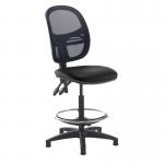 Jota mesh back draughtsmans chair with no arms - Nero Black vinyl