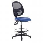 Jota mesh back draughtsmans chair with no arms - Ocean Blue vinyl